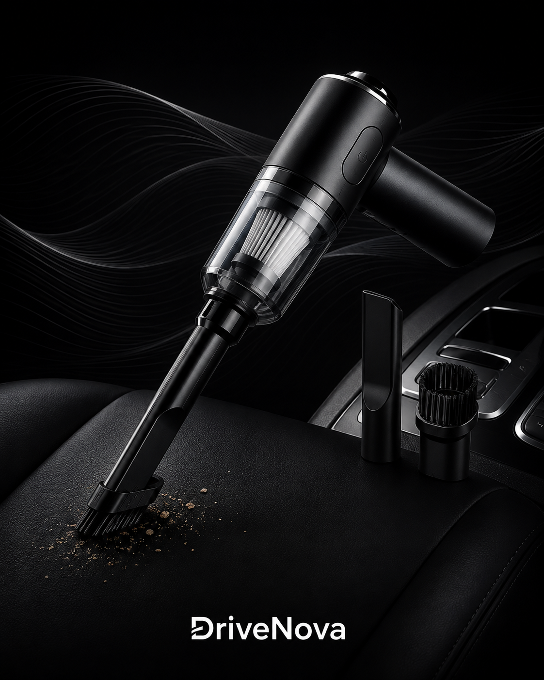 DriveNova MiniVac – Kabelloser 9000Pa Auto-Staubsauger mit USB-Aufladung