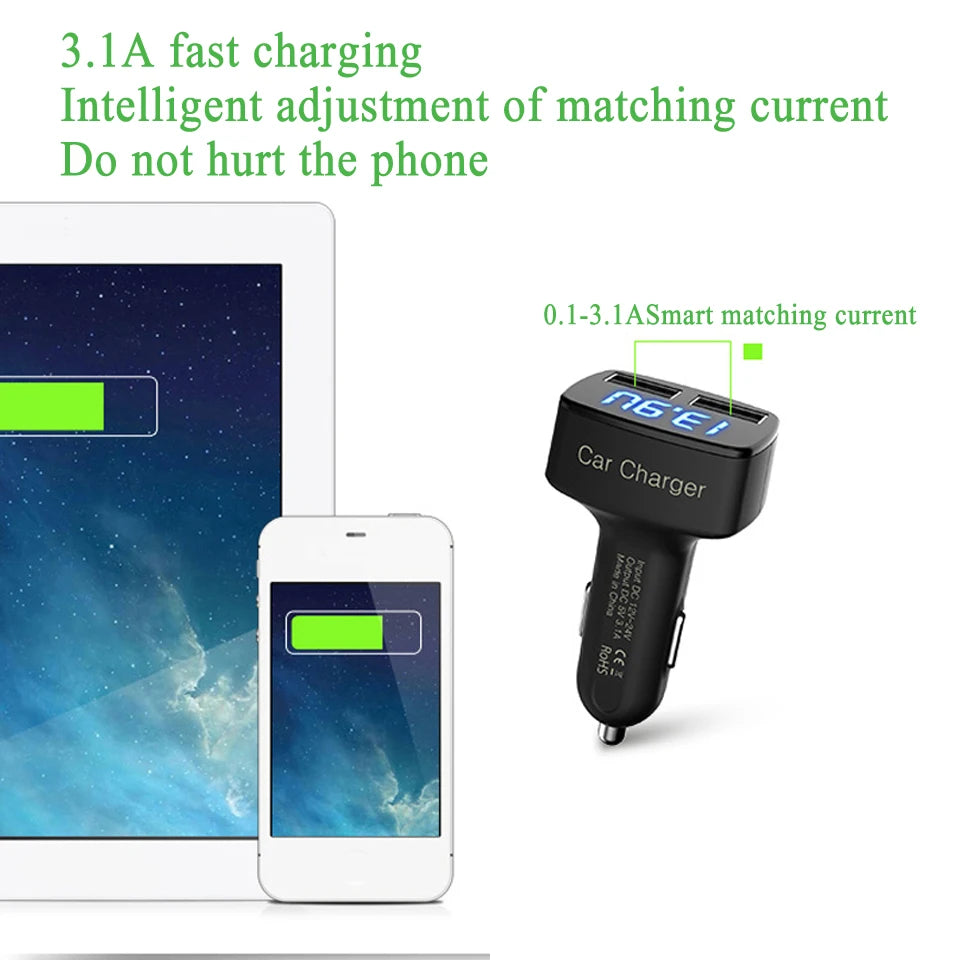 DriveNova Charge – 4-in-1 Auto-Schnellladegerät mit LCD-Anzeige