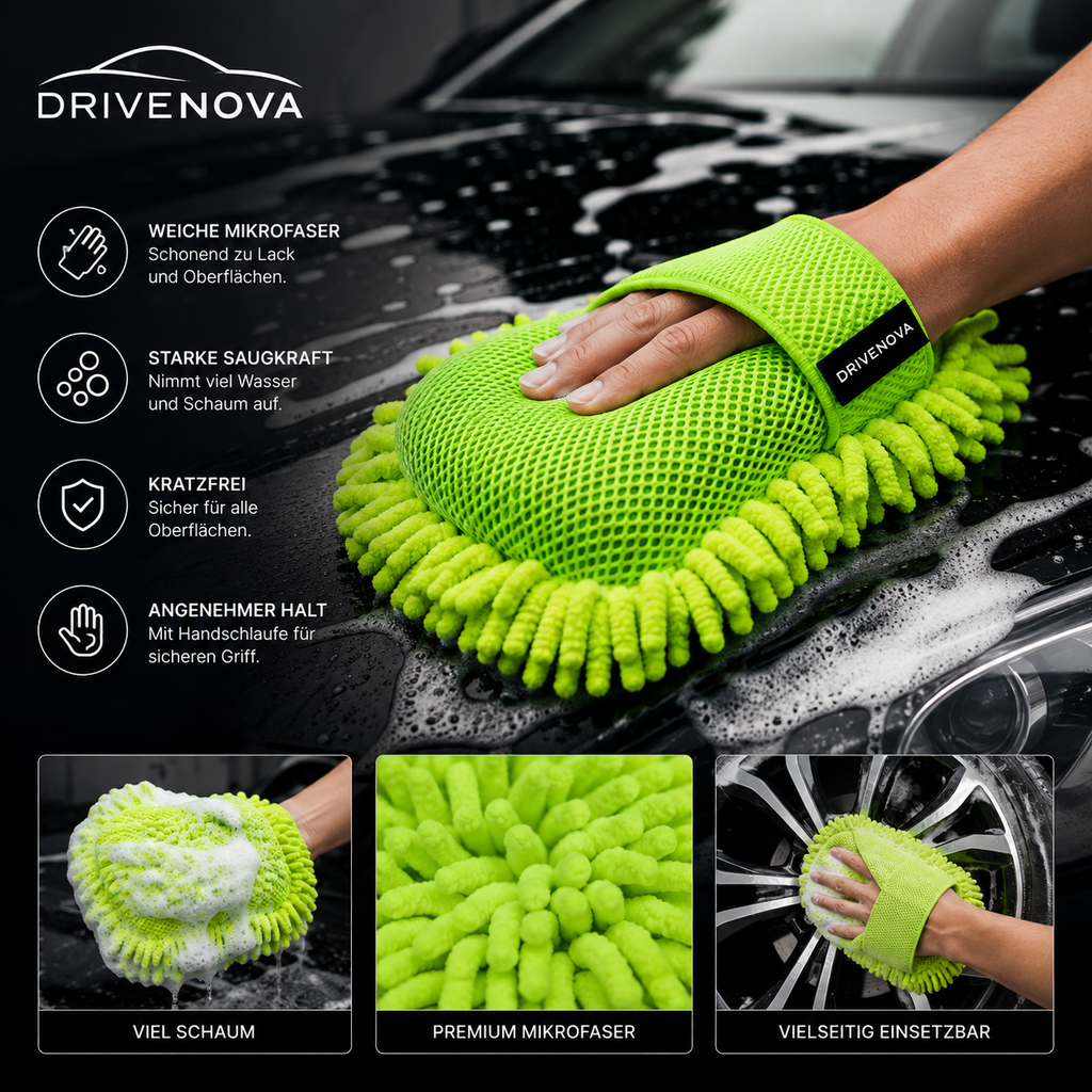 DriveNova™ Premium Mikrofaser-Waschhandschuh