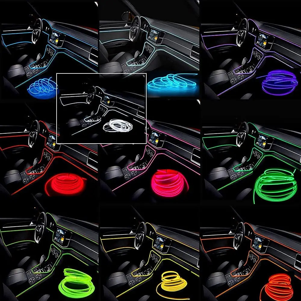 DriveNova| 5M LED Ambientebeleuchtung fürs Auto – Flexible Neon-Lichtleiste mit USB