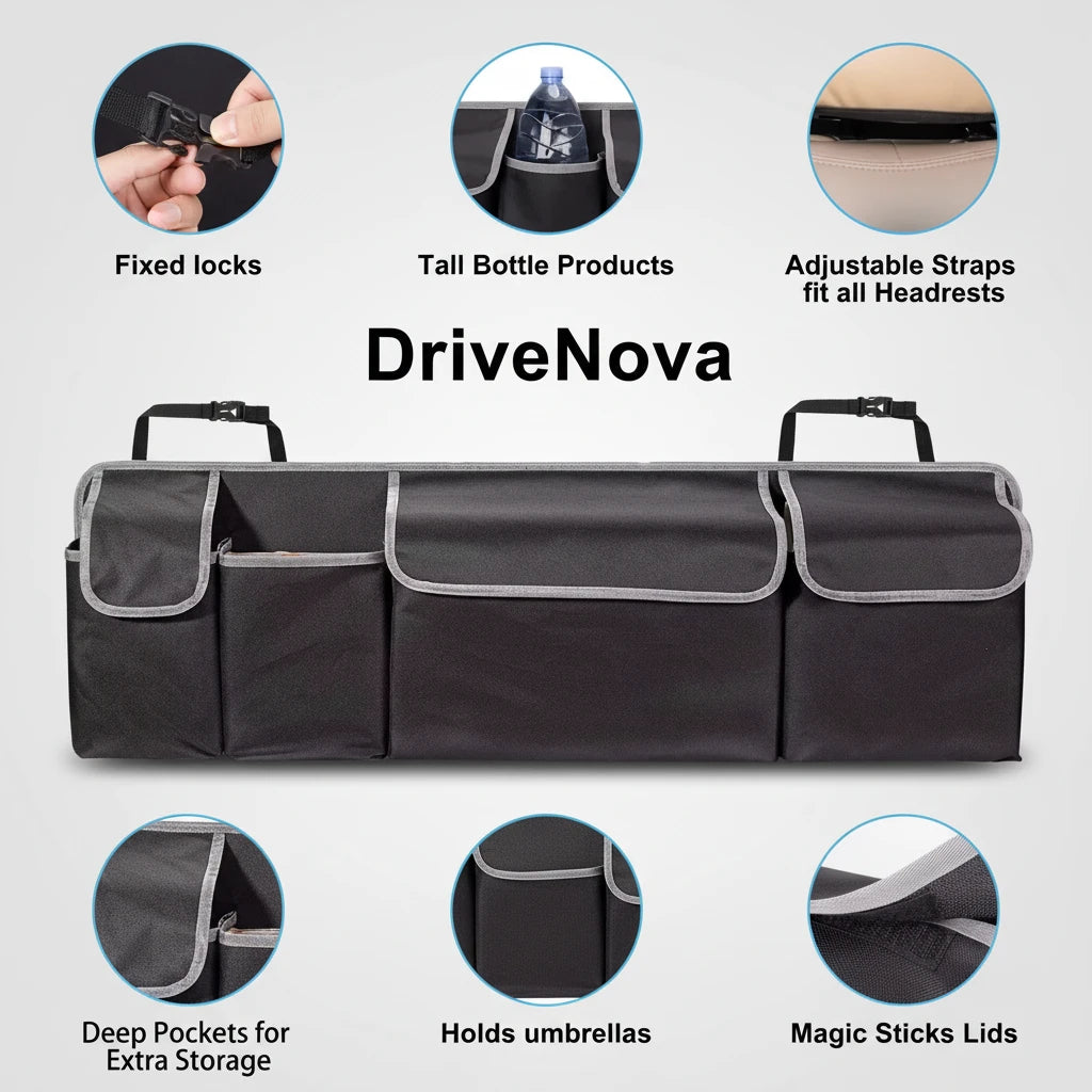 DriveNova CargoPro – Premium Kofferraum-Organizer mit mehreren Fächern