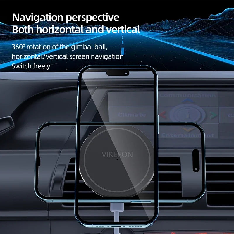 DriveNova MagSafe Auto-Handyhalterung mit kabellosem und magnetischem Schnellladen.